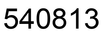 Number 540813 black image