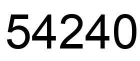 Number 54240 black image