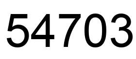 Number 54703 black image