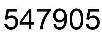 Number 547905 black image