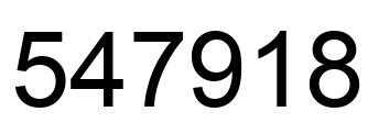 Number 547918 black image