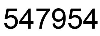 Number 547954 black image