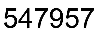 Number 547957 black image
