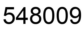 Number 548009 black image
