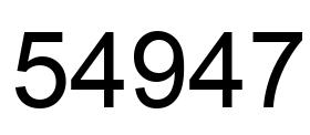 Number 54947 black image