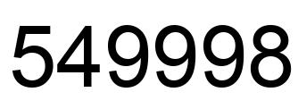 Number 549998 black image