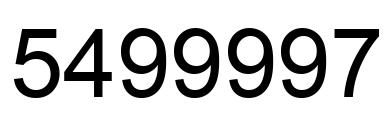 Number 5499997 black image