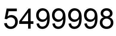 Number 5499998 black image