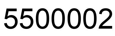 Number 5500002 black image