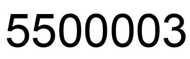 Number 5500003 black image