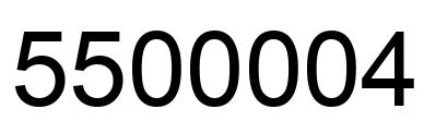Number 5500004 black image