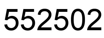 Number 552502 black image