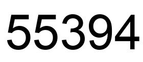 Number 55394 black image