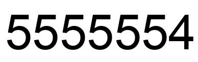 Number 5555554 black image