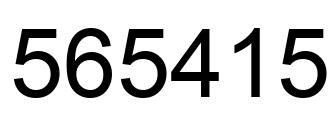 Number 565415 black image