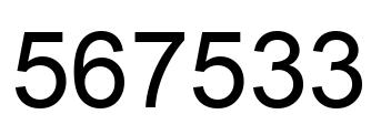 Number 567533 black image