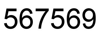 Number 567569 black image