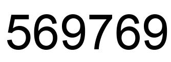Number 569769 black image