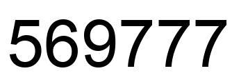 Number 569777 black image