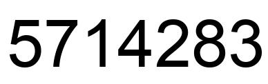 Number 5714283 black image