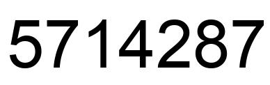 Number 5714287 black image