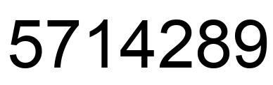 Number 5714289 black image