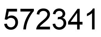 Number 572341 black image