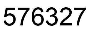 Number 576327 black image