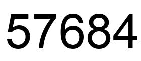 Número 57684 imagen negro