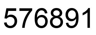 Number 576891 black image