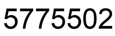 Number 5775502 black image
