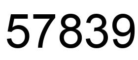 Number 57839 black image
