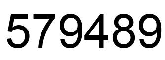 Number 579489 black image