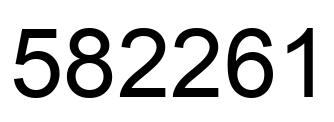 Number 582261 black image