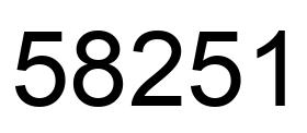 Número 58251 imagen negro