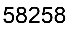 Number 58258 black image