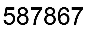 Number 587867 black image
