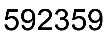 Number 592359 black image