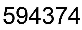 Number 594374 black image
