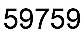 Number 59759 black image