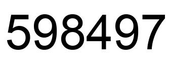 Number 598497 black image