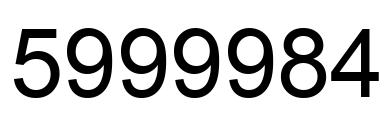 Number 5999984 black image