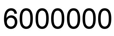 Número 6000000 imagen negro