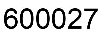 Number 600027 black image