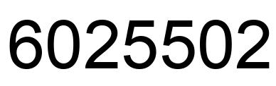 Number 6025502 black image
