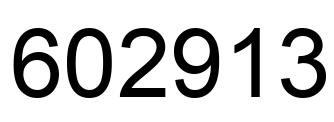 Number 602913 black image