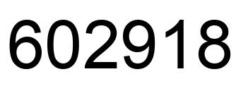 Number 602918 black image