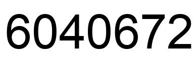 Number 6040672 black image