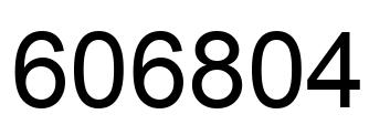 Number 606804 black image
