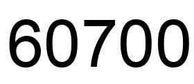 Número 60700 imagen negro